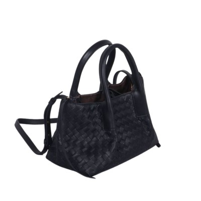 Small Pinacoteca Tote Bag In Intrecciato Black