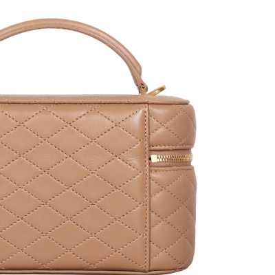 Gaby Vanity Bag in Dark Toffee Lambskin