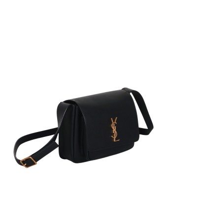 Niki Satchel Leather Shoulder Bag Black