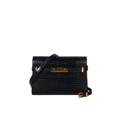 Manhattan Small in Shiny Croco Embossed Leather