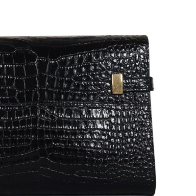 Manhattan Small in Shiny Croco Embossed Leather