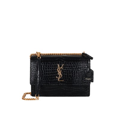 Sunset Medium in Croco Embossed Leather