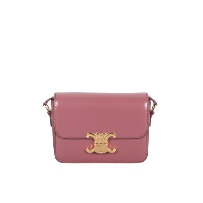 Teen Triomphe Bag in Shiny Calfskin Vintage Rose