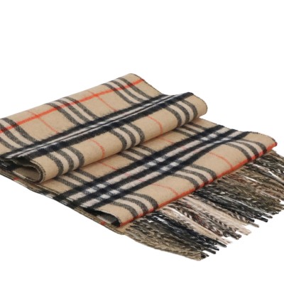 Checked Reversible Fringed Edge Scarf