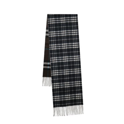 Reversible Contrast Check Cashmere Scarf Snug/Black