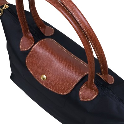 Le Pliage Original M Tote Bag in Black Canvas