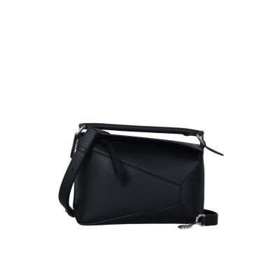 Small Puzzle Edge Bag in Classic Calfskin Black