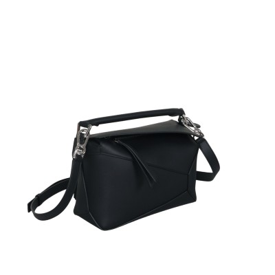 Small Puzzle Edge Bag in Classic Calfskin Black
