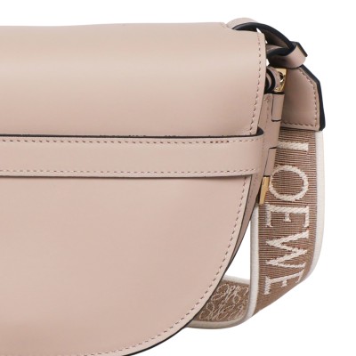 Small Gate Dual Bag in Soft Calfskin and Jacquard Sand