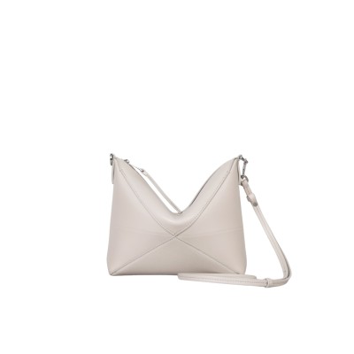 Puzzle Fold Pouch in Shiny Nappa Calfskin Sea salt