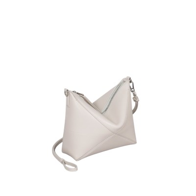 Puzzle Fold Pouch in Shiny Nappa Calfskin Sea salt