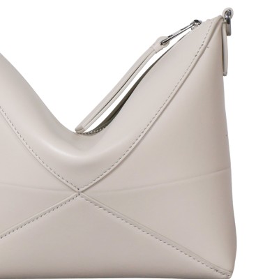 Puzzle Fold Pouch in Shiny Nappa Calfskin Sea salt