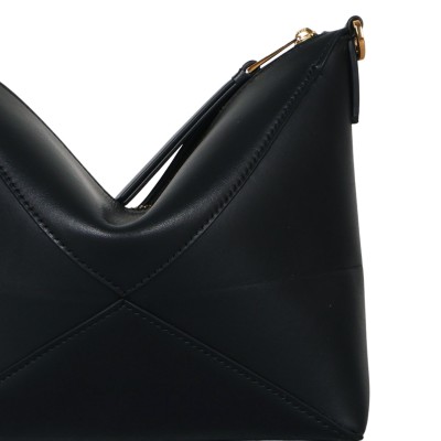 Puzzle Fold Pouch in Shiny Nappa Calfskin Black