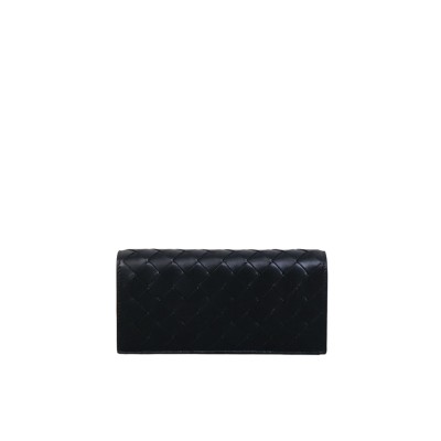 Intrecciato Large Flap Wallet Black
