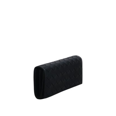 Intrecciato Large Flap Wallet Black