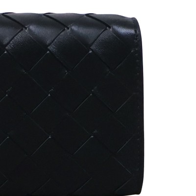Intrecciato Large Flap Wallet Black
