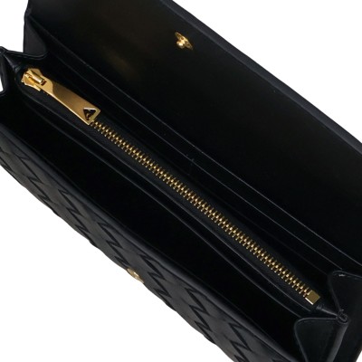 Intrecciato Large Flap Wallet Black