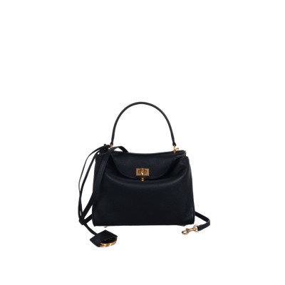 Rodeo Mini Handbag in Black Grained Leather