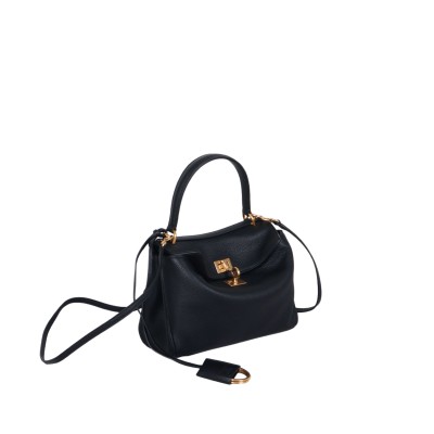 Rodeo Mini Handbag in Black Grained Leather