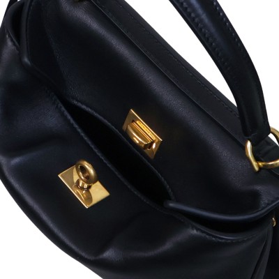 Rodeo Mini Handbag in Black Smooth Calfskin Leather