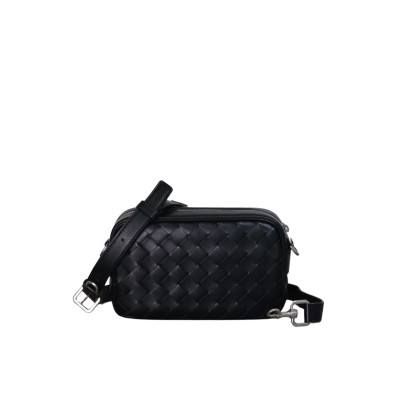 Mini Intreccio Camera Bag in Black