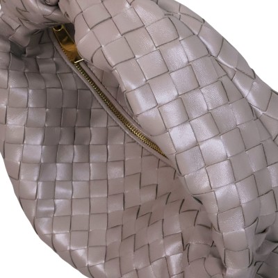 Small (Teen) Jodie Intrecciato Leather in Limestone