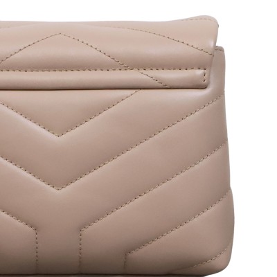 Loulou Toy Crossbody Bag Calf Leather in Beige GHW