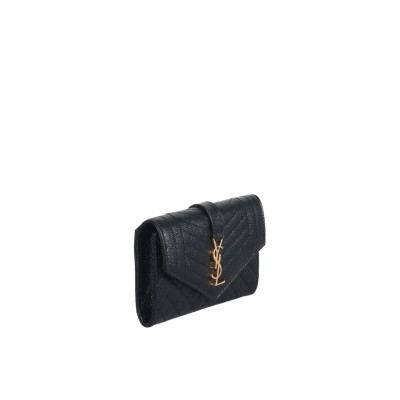Logo Plaque Pebbled Cardholder