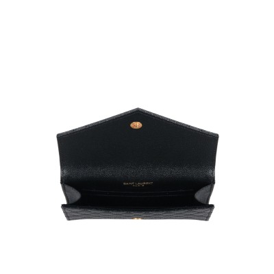 Logo Plaque Pebbled Cardholder