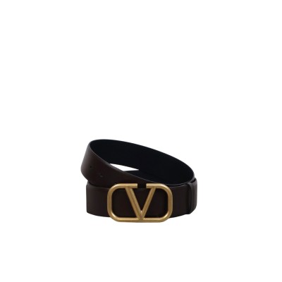 Vlogo Belt Reversible 4cm Dark Brown Black GHW