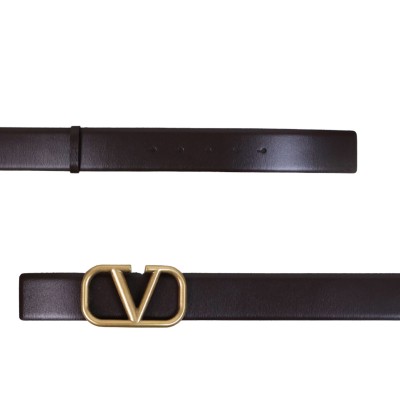 Vlogo Belt Reversible 4cm Dark Brown Black GHW