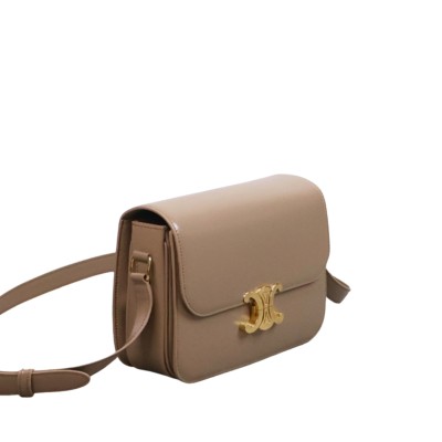 Classique Triomphe Bag in Shiny Calfskin Smoked Brown