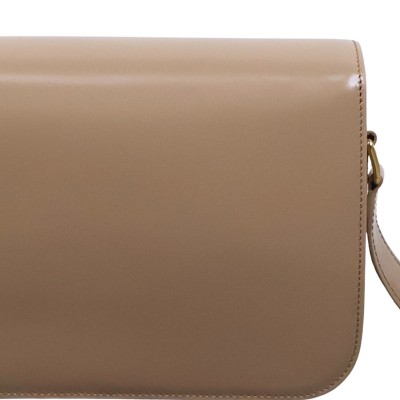 Classique Triomphe Bag in Shiny Calfskin Smoked Brown