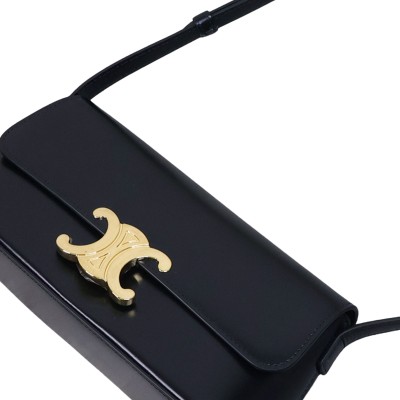 Diane Shoulder Bag in Shiny Calfskin Black