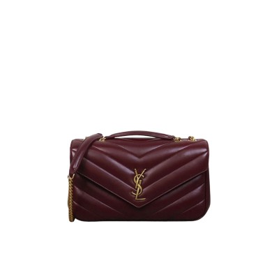 Loulou Medium in Matelasse Lambskin Rouge Cabernet
