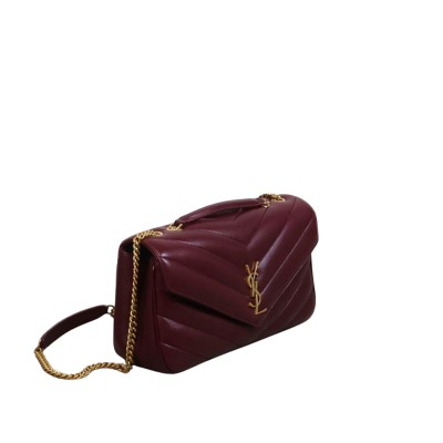 Loulou Medium in Matelasse Lambskin Rouge Cabernet
