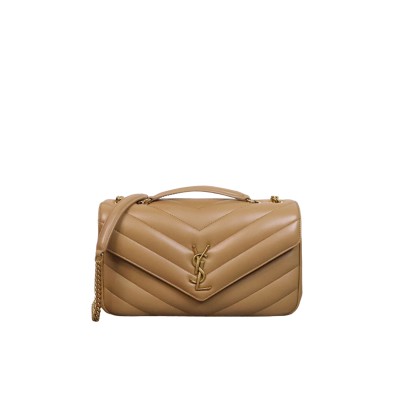 Loulou Medium in Matelasse Lambskin Natural Tan