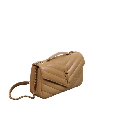 Loulou Medium in Matelasse Lambskin Natural Tan