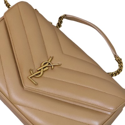 Loulou Medium in Matelasse Lambskin Natural Tan