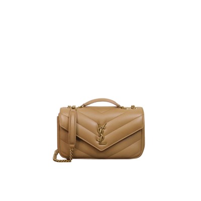 Loulou Small in Matelasse Lambskin Natural Tan