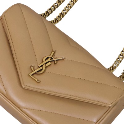 Loulou Small in Matelasse Lambskin Natural Tan
