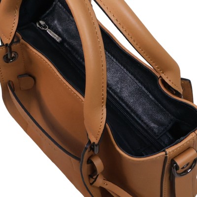 3D Small Handbag Leather Natural