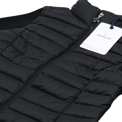Padded Wool Zip-Up Cardigan Black