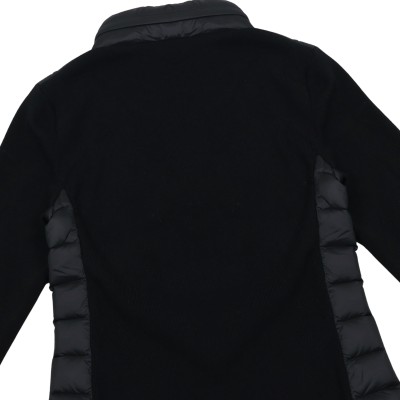 Padded Wool Zip-Up Cardigan Black