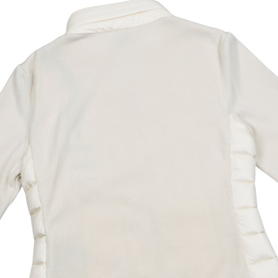 Padded Wool Zip-Up Cardigan White